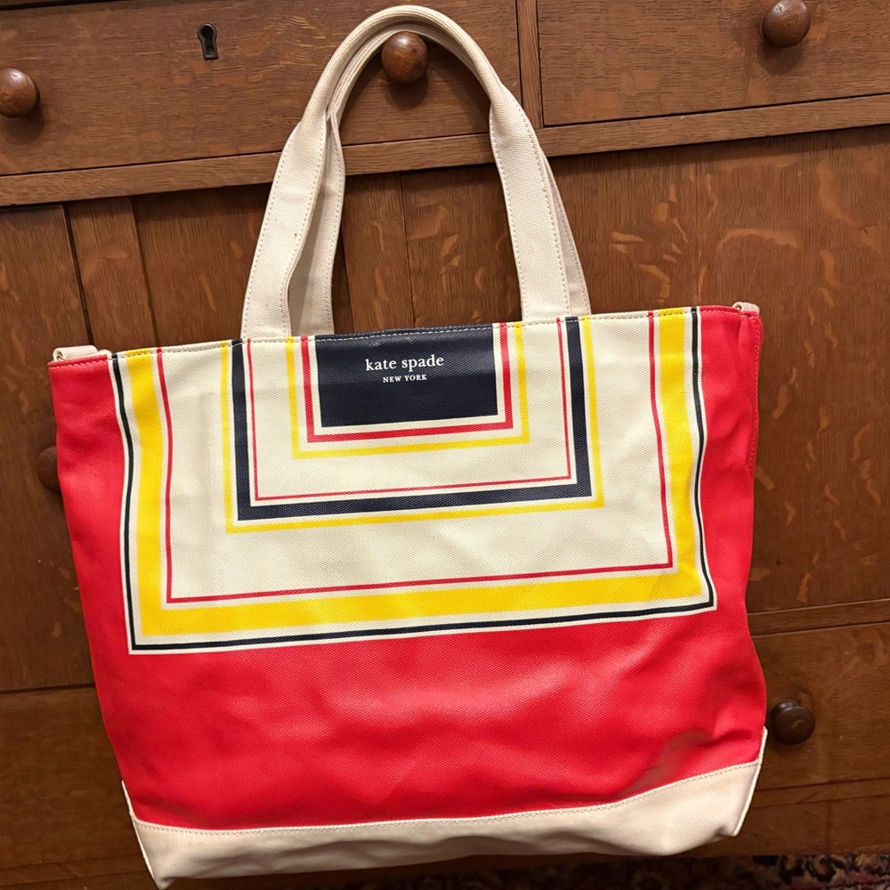 Kate Spade Canvas Tracey Copenhagen Large Tote Block Pattern